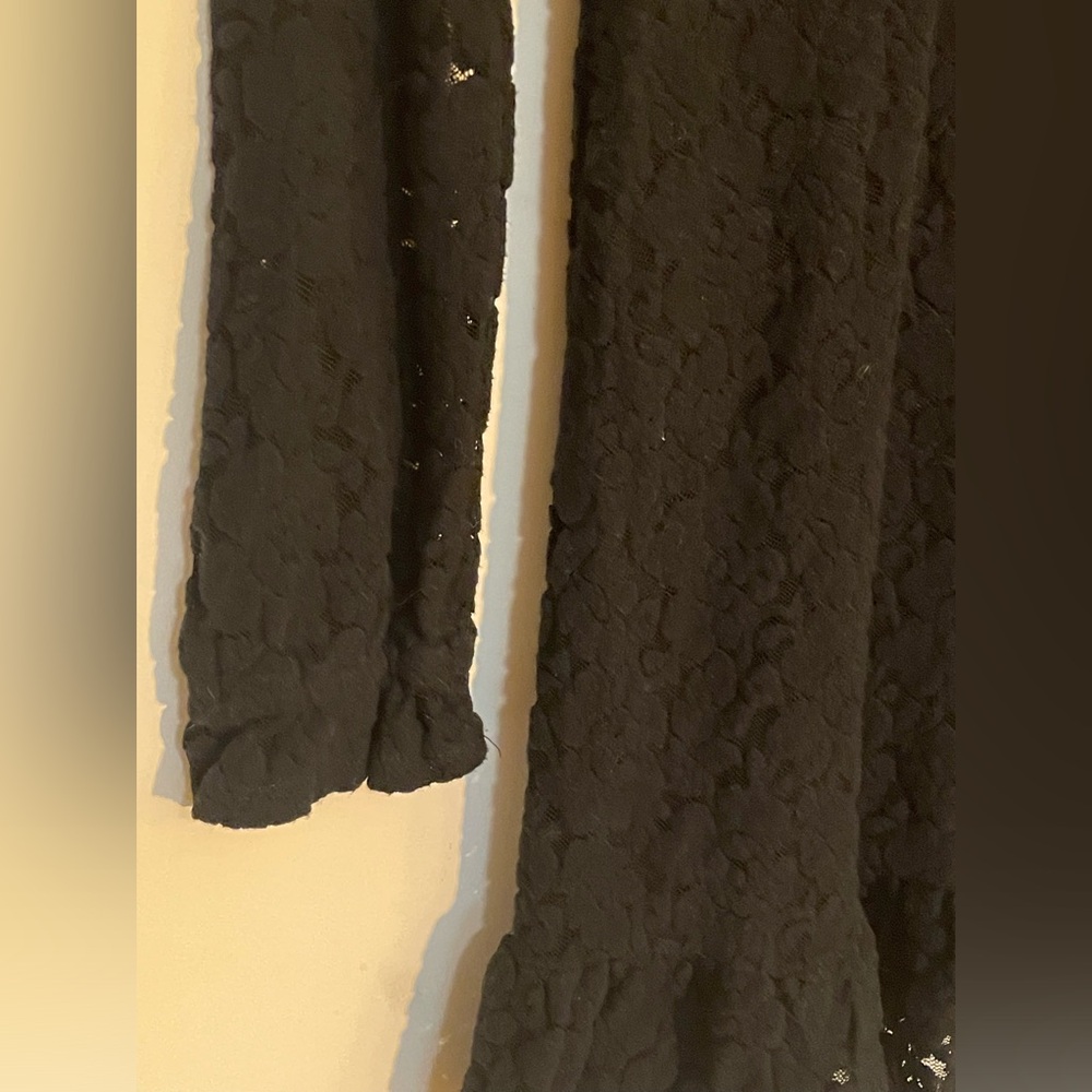 Wild Fable black lace long sleeve dress small size cotton blend v neck - Picture 3 of 8